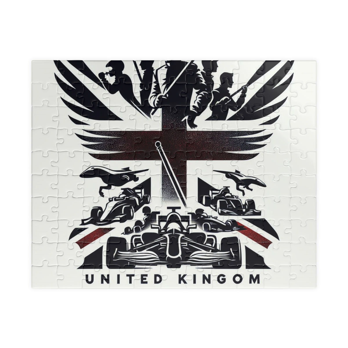 Flag Village United Kingdom Racing Car Flag Puzzle 110-Piece