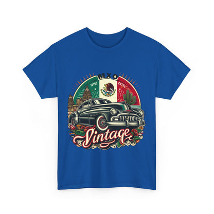 Flag Village Mexico Vintage Car Flag T-SHIRT Heavy Cotton Tee MEX0001