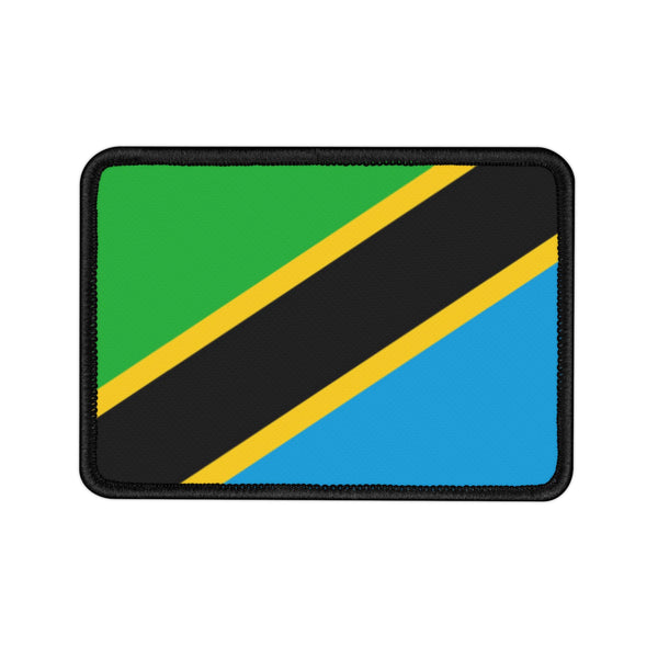 Flag Village Tanzania Embroidered Iron-On Patch 3" x 3"