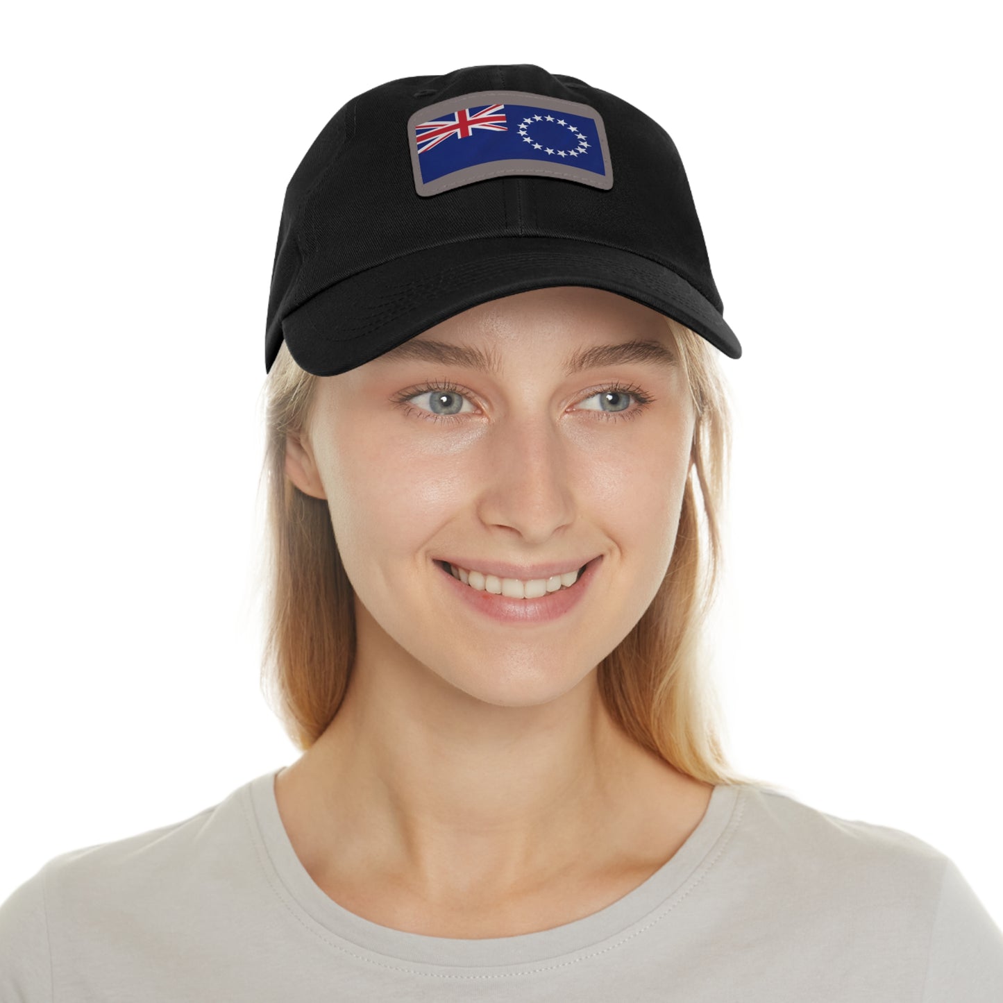 Flag Village Cook Islands Flag Hat Cap with Leather Patch