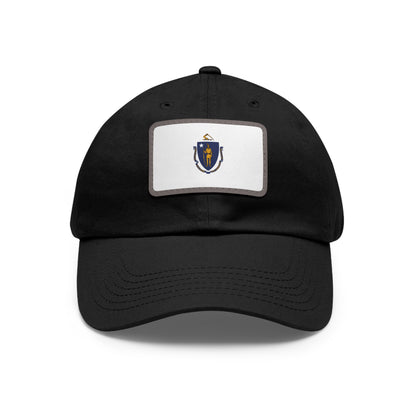 Flag Village USA Massachusetts State Flag Hat Cap with Leather Patch