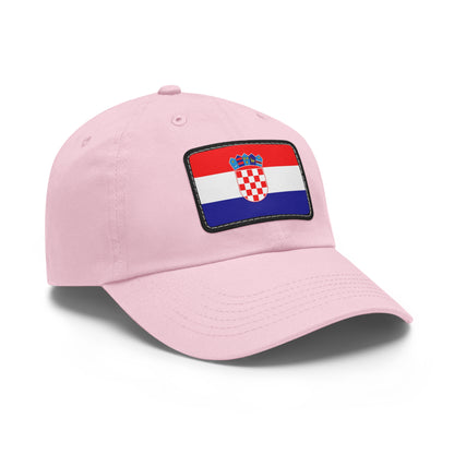 Flag Village Croatia Flag Hat Cap with Leather Patch