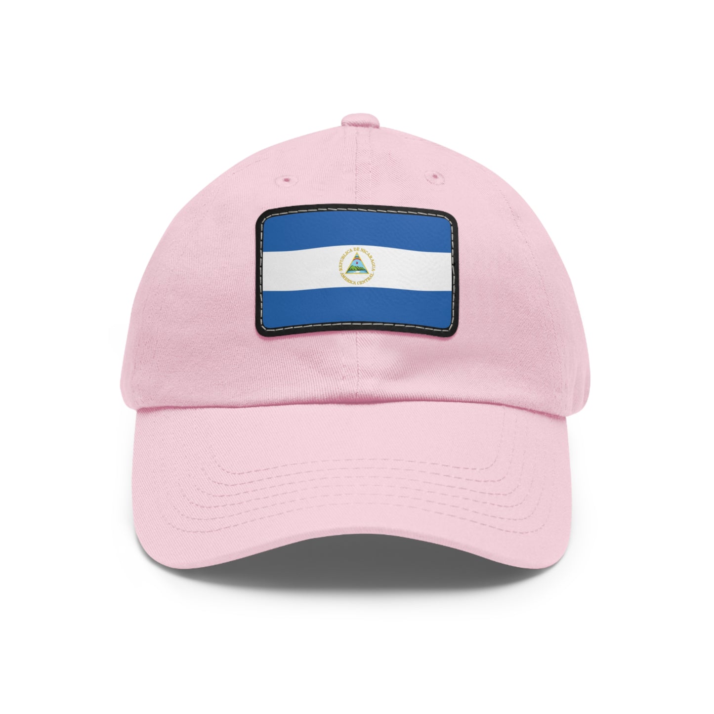 Flag Village Nicaragua Flag Hat Cap with Leather Patch