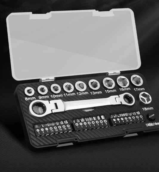 Flag Village Auto Tools Ratchet Wrench Set Sleeve Screwdriver Set Amazon Ebay Tools Hot Selling Product Multi-function Two-way Ratchet