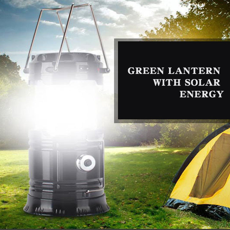 Flag Village new solar charging type multifunctional telescopic camping lantern lantern outdoor camping tent lamp