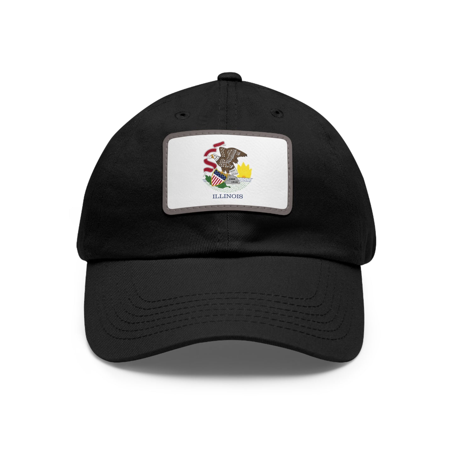 Flag Village USA Illinois State Flag Hat Cap with Leather Patch