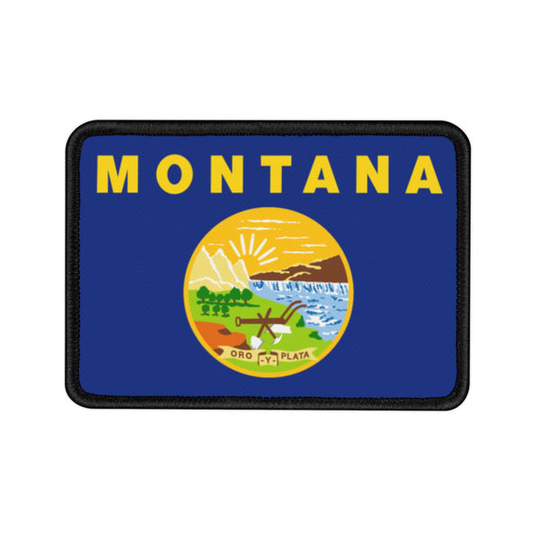 Flag Village Montana State Flag Embroidered Iron-On Patch