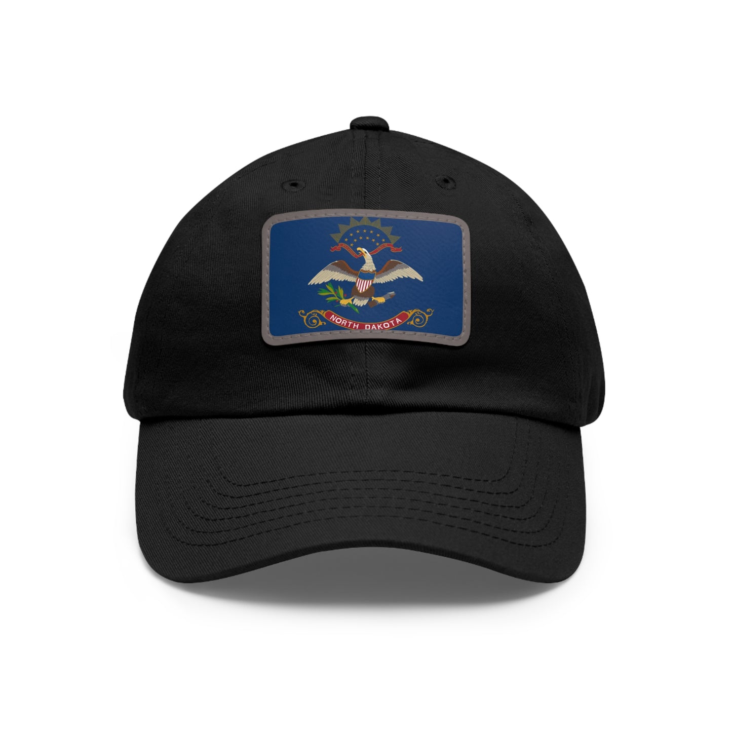 Flag Village USA North Dakota State Flag Hat Cap with Leather Patch
