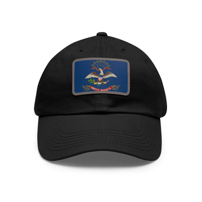 Flag Village USA North Dakota State Flag Hat Cap with Leather Patch