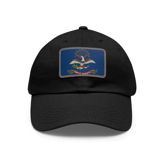 Flag Village USA North Dakota State Flag Hat Cap with Leather Patch