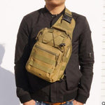 Flag Village Hot Style Canvas Riding Pack Camouflage Field Sports Small Chest Bag Single Shoulder Oblique Cross Outdoor Tactical Package.