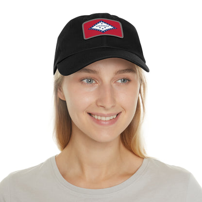 Flag Village USA American Arkansas State Flag Hat Cap with Leather Patch