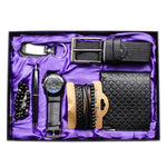 Flag Village Seven-piece Watch Wallet Belt Bracelet Keychain Beads Pen Sleeve Box Men's Gift Set