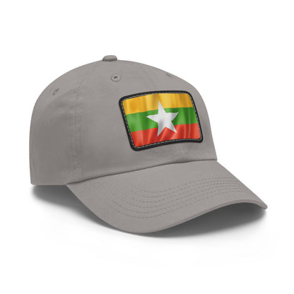 Flag Village Myanmar Flag Hat Cap with Leather Patch