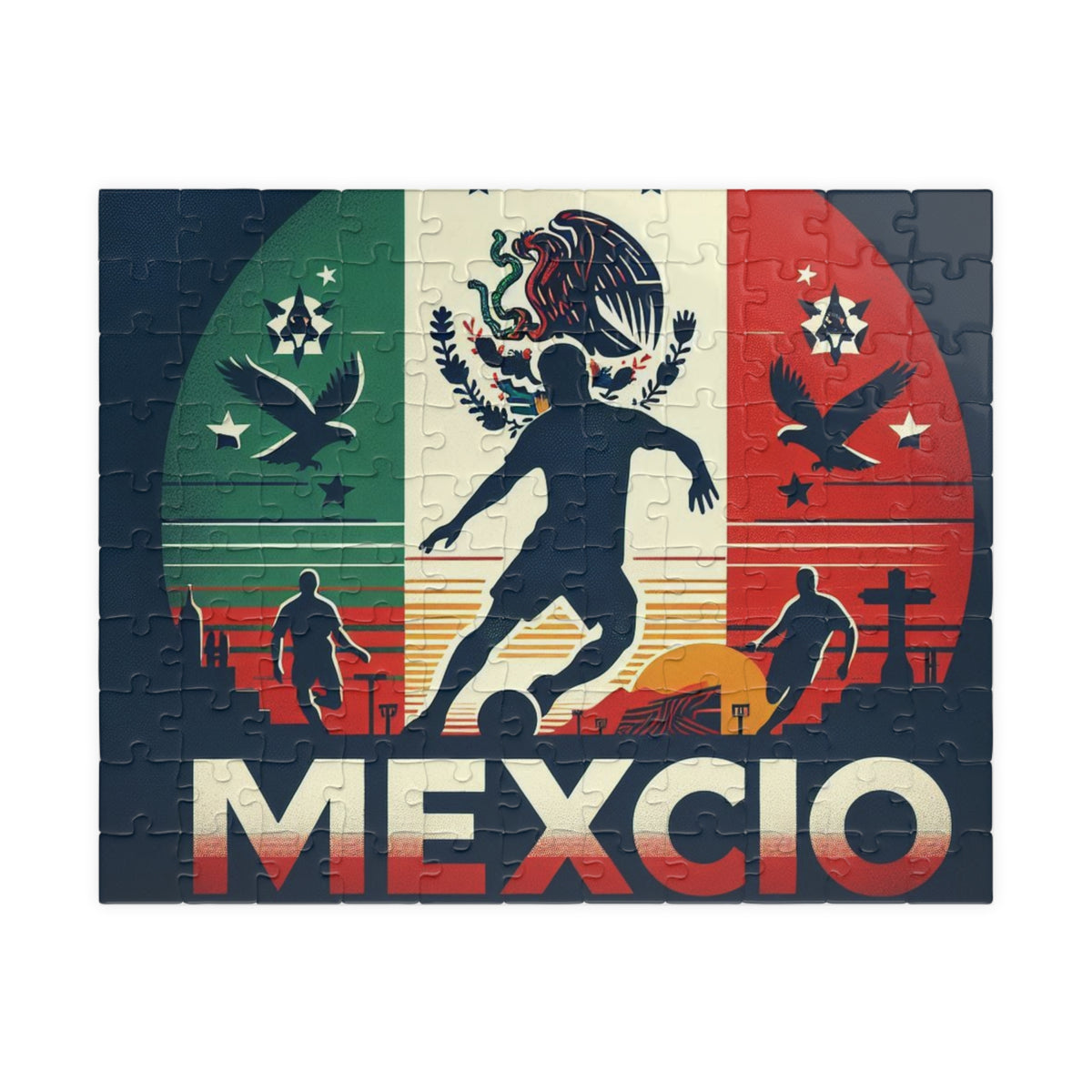 Flag Village Mexico Sporting Flag Jigsaw Puzzle