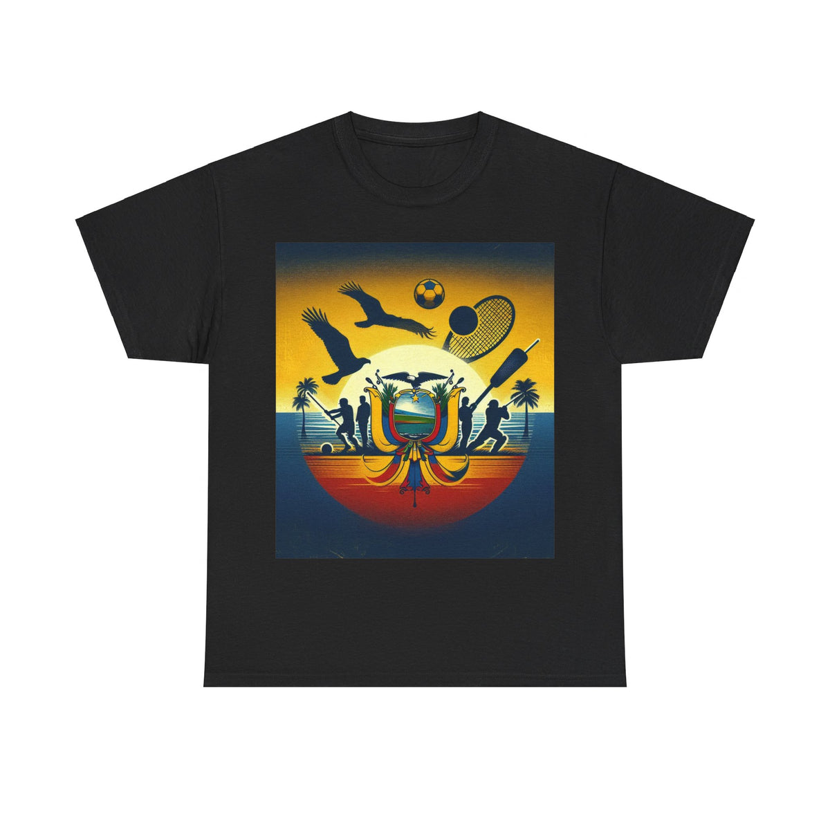 Flag Village Ecuador Sporting Flag T-SHIRT Heavy Cotton Tee ECU0008