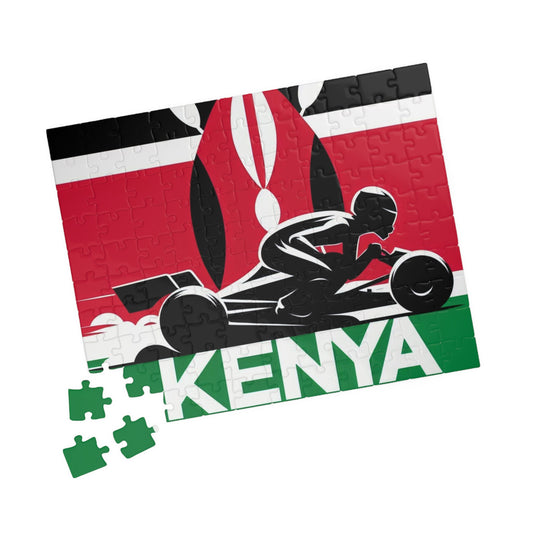 Flag Village KENYA Racing Car Sporting Flag Puzzle (110, 252, 520, 1014-piece) KEN0007