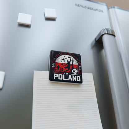 Flag Village Poland Flag Sporting Porcelain Magnet, Square POL0006