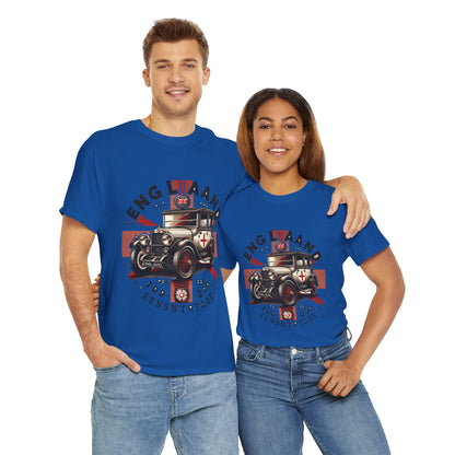 Flag Village UK Vintage Car Flag T-SHIRT Heavy Cotton Tee UK0024