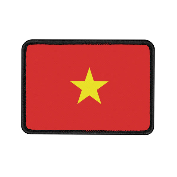 Flag Village Vietnam Embroidered Iron-On Patch 3"x3"