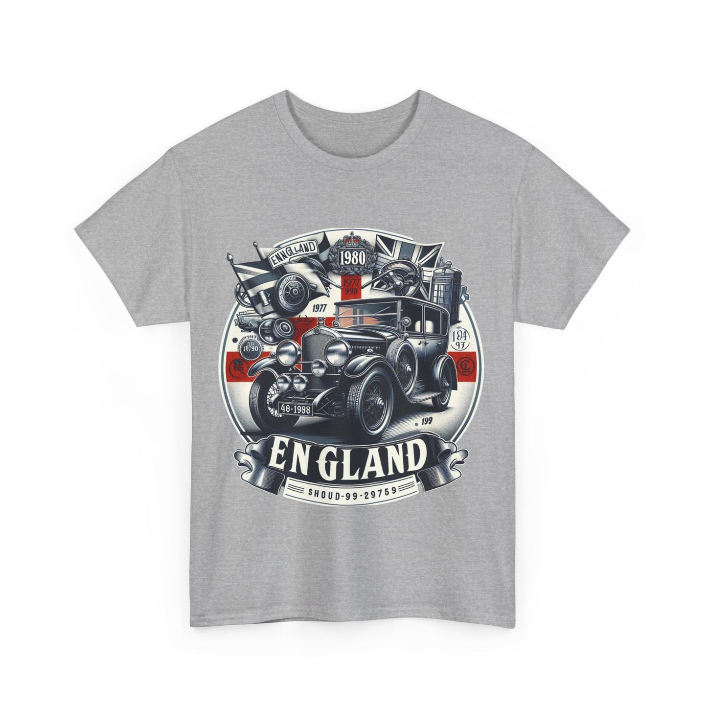 Flag Village UK Vintage Car Flag T-SHIRT Heavy Cotton Tee UK0015