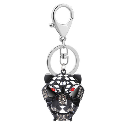 Flag Village Little Creative Gifts Leopard Head Keychain Alloy