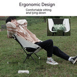 Flag Village Outdoor Folding Chair Portable Recliner Camping Chair Beach Chair
