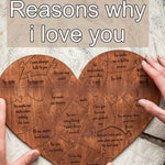 Flag Village Reasons Why I Love You Wooden Heart Puzzle Romantic Love Jigsaw Puzzle Wedding Anniversary For Wife Husband Birthday Gifts Valentine's Day Gift