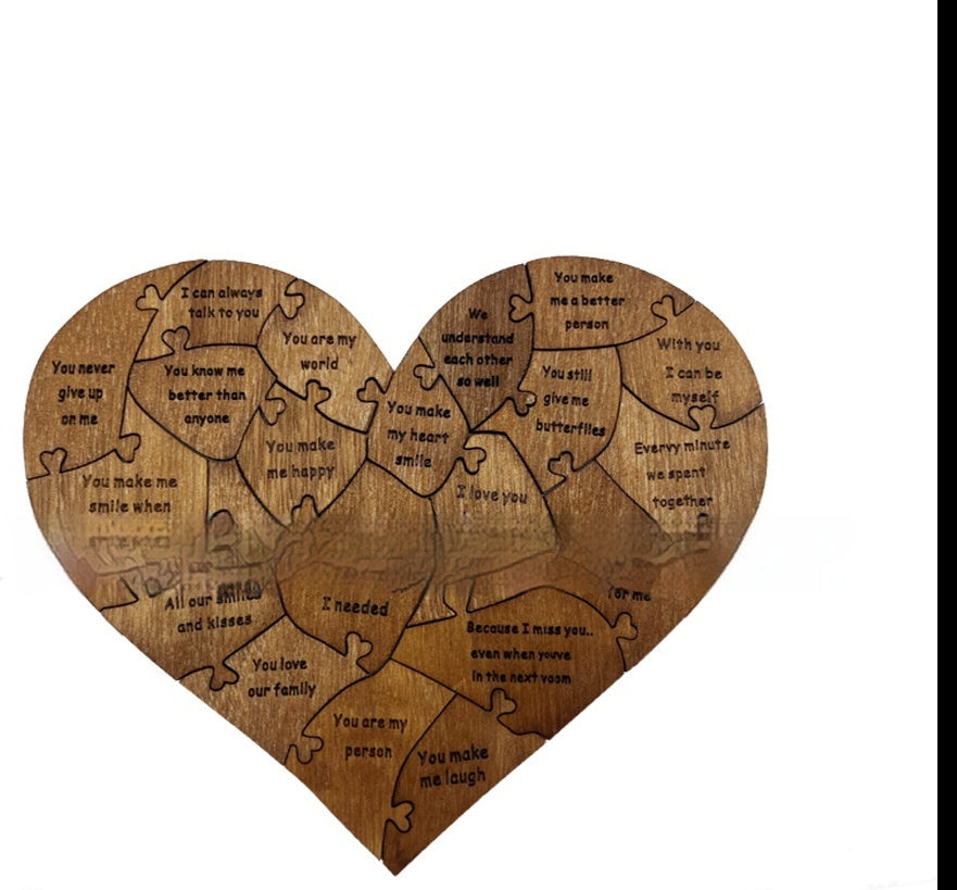 Flag Village Reasons Why I Love You Wooden Heart Puzzle Romantic Love Jigsaw Puzzle Wedding Anniversary For Wife Husband Birthday Gifts Valentine's Day Gift