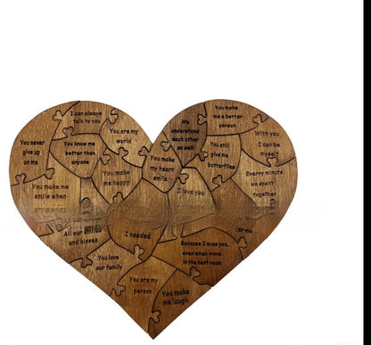 Flag Village Reasons Why I Love You Wooden Heart Puzzle Romantic Love Jigsaw Puzzle Wedding Anniversary For Wife Husband Birthday Gifts Valentine's Day Gift