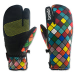 Flag Village Ski gloves outdoor three-finger warm gloves