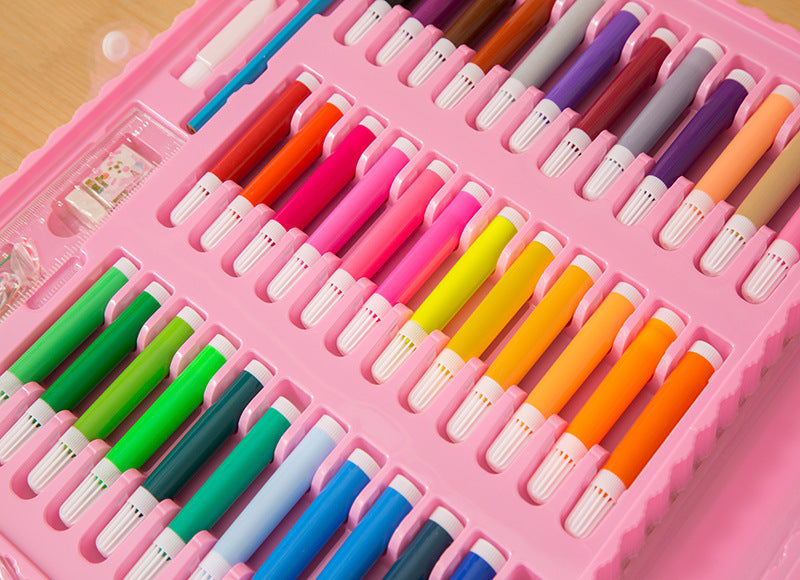 Flag Village Special Offer 86-piece Children's Painting Kit Student Drawing School Supplies Stationery Set Gift Box