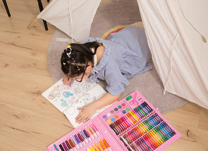 Flag Village Special Offer 86-piece Children's Painting Kit Student Drawing School Supplies Stationery Set Gift Box