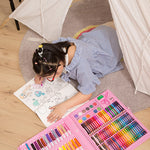 Flag Village Special Offer 86-piece Children's Painting Kit Student Drawing School Supplies Stationery Set Gift Box