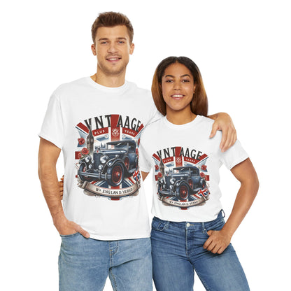 Flag Village UK Vintage Car Flag T-SHIRT Heavy Cotton Tee UK0007