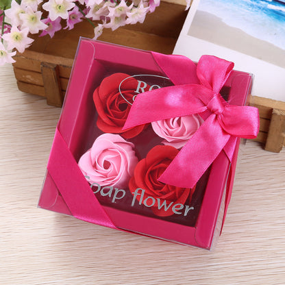 Flag Village 4 Rose Soap Flowers Gift Box For Valentine's Day