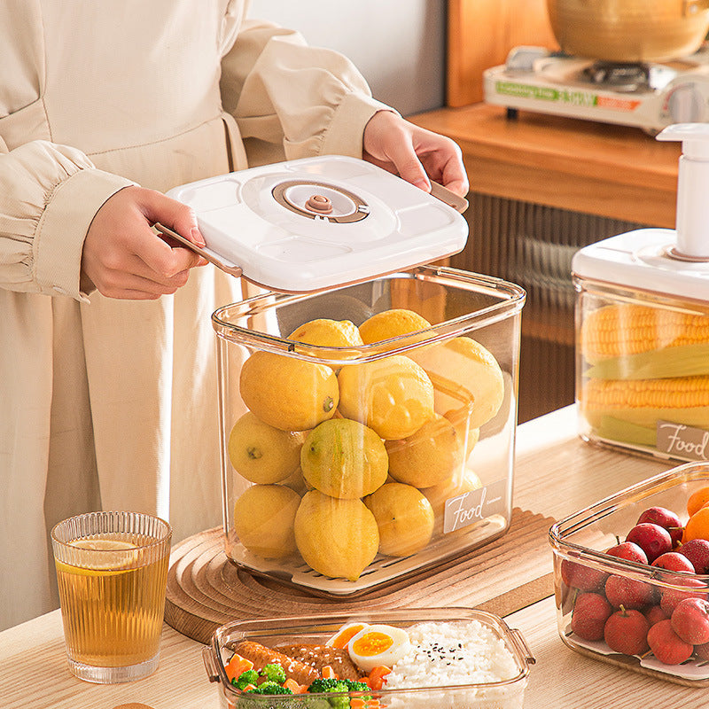 Flag Village Food Vacuum Storage Box With Free Vacuum Kitchen Sealer Container Transparent Organization Sealed Tank Cans Lunch Box Gift