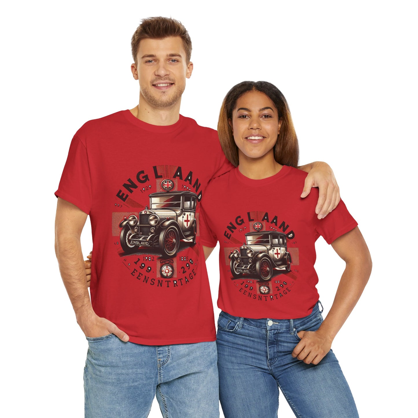 Flag Village UK Vintage Car Flag T-SHIRT Heavy Cotton Tee UK0024