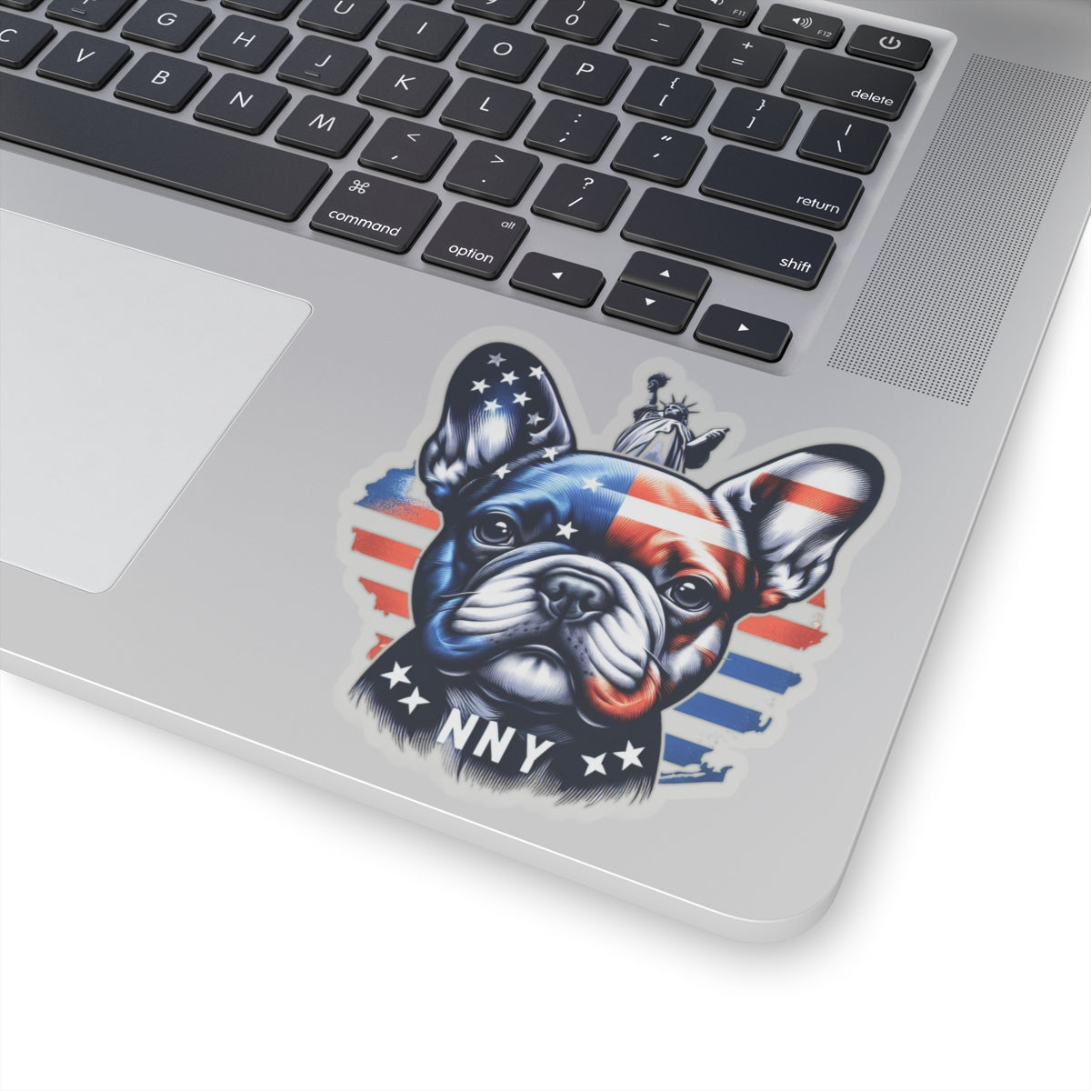 Flag Village USA Flag with French Bulldog Sticker 2", 3", 4", 6" USA0001