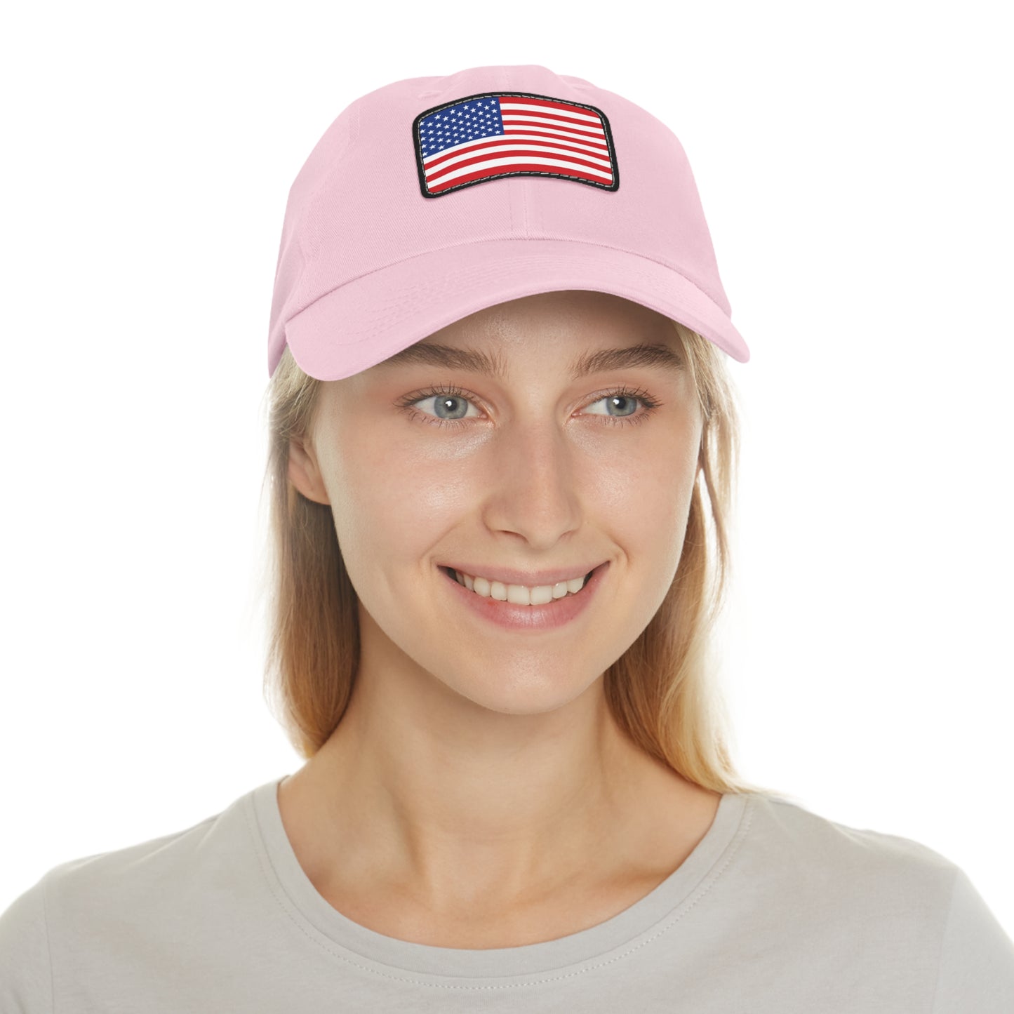 Flag Village United States Flag Hat Cap with Leather Patch