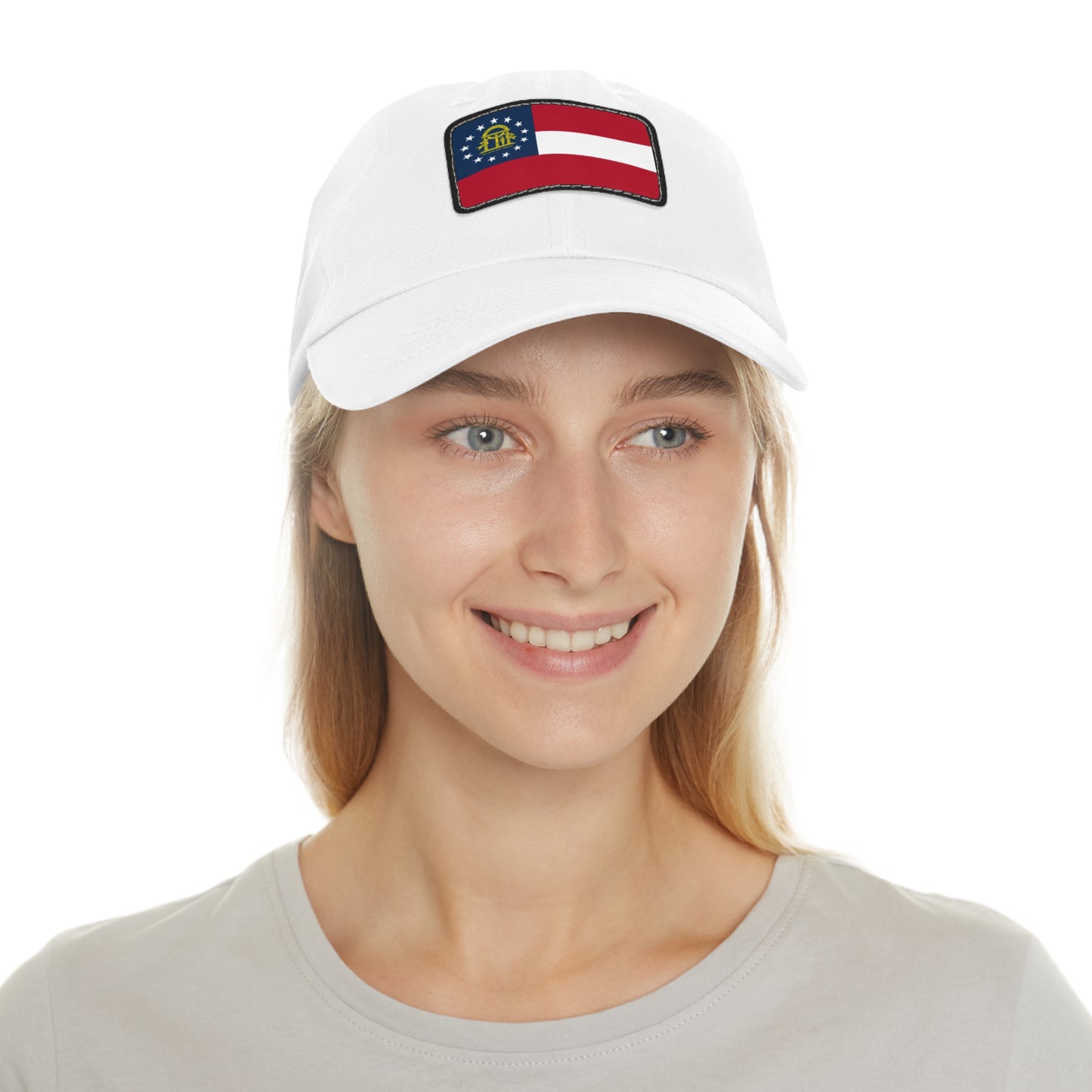 Flag Village USA Georgia State Flag Hat Cap with Leather Patch