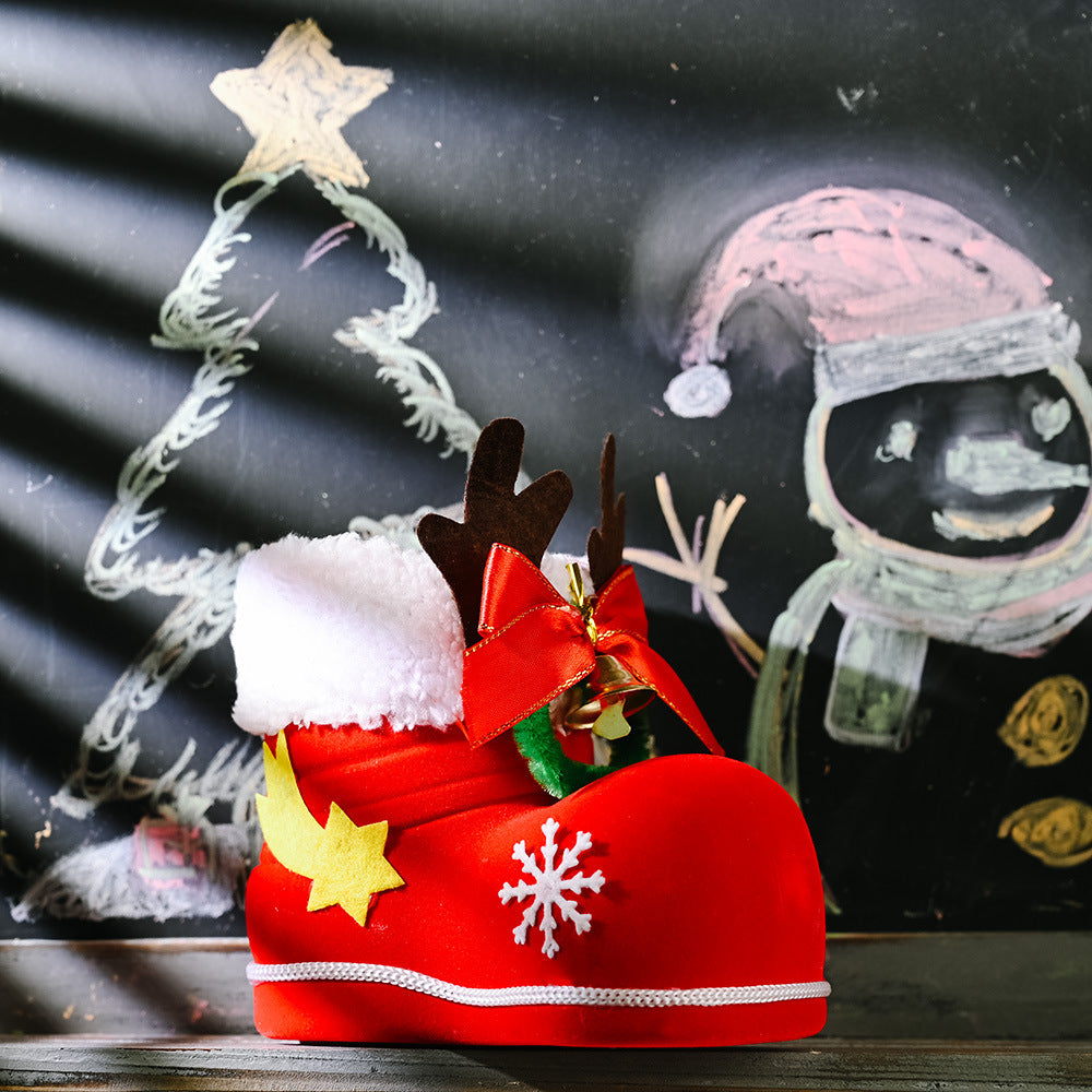 Flag Village Christmas Decor Santa Boot Shoes Candy Stocking Extra Large Gift Box Decoration