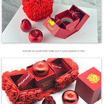 Flag Village Valentines Day Gift Soap Rose Gift Box Crystal Pendant Necklace Eternal Flower Jewelry Box Set Wedding Birthday Gift For Girlfriend