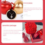 Flag Village Valentines Day Gift Soap Rose Gift Box Crystal Pendant Necklace Eternal Flower Jewelry Box Set Wedding Birthday Gift For Girlfriend