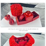 Flag Village Valentines Day Gift Soap Rose Gift Box Crystal Pendant Necklace Eternal Flower Jewelry Box Set Wedding Birthday Gift For Girlfriend