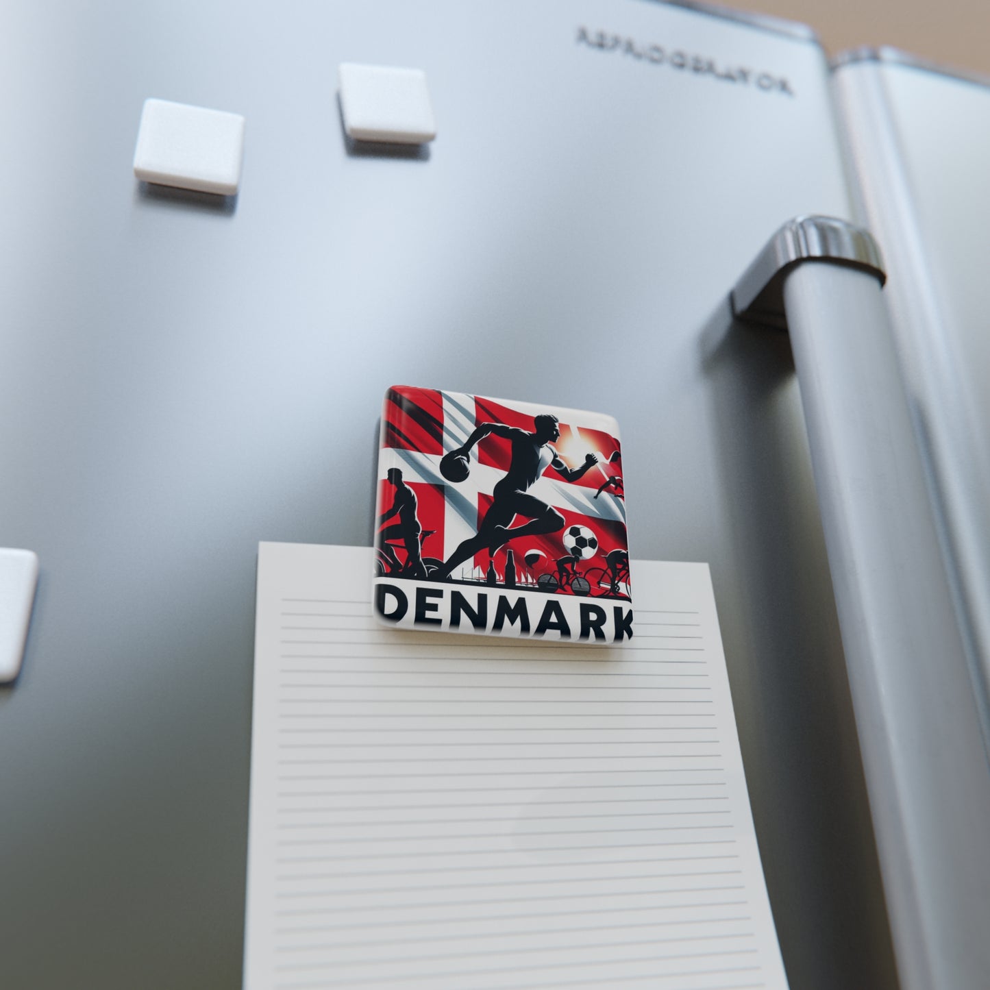 Flag Village Denmark Flag Sporting Porcelain Magnet, Square DNK0004