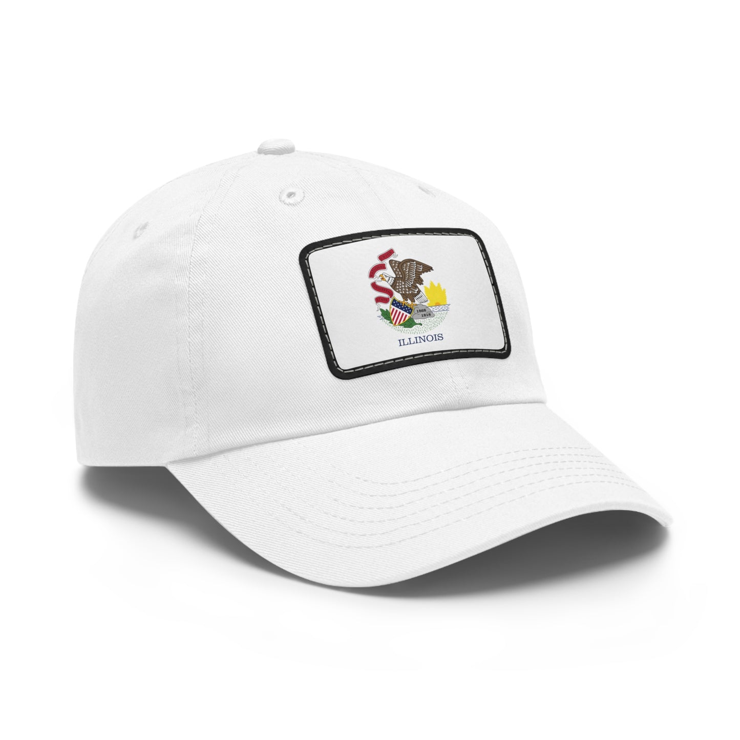Flag Village USA Illinois State Flag Hat Cap with Leather Patch