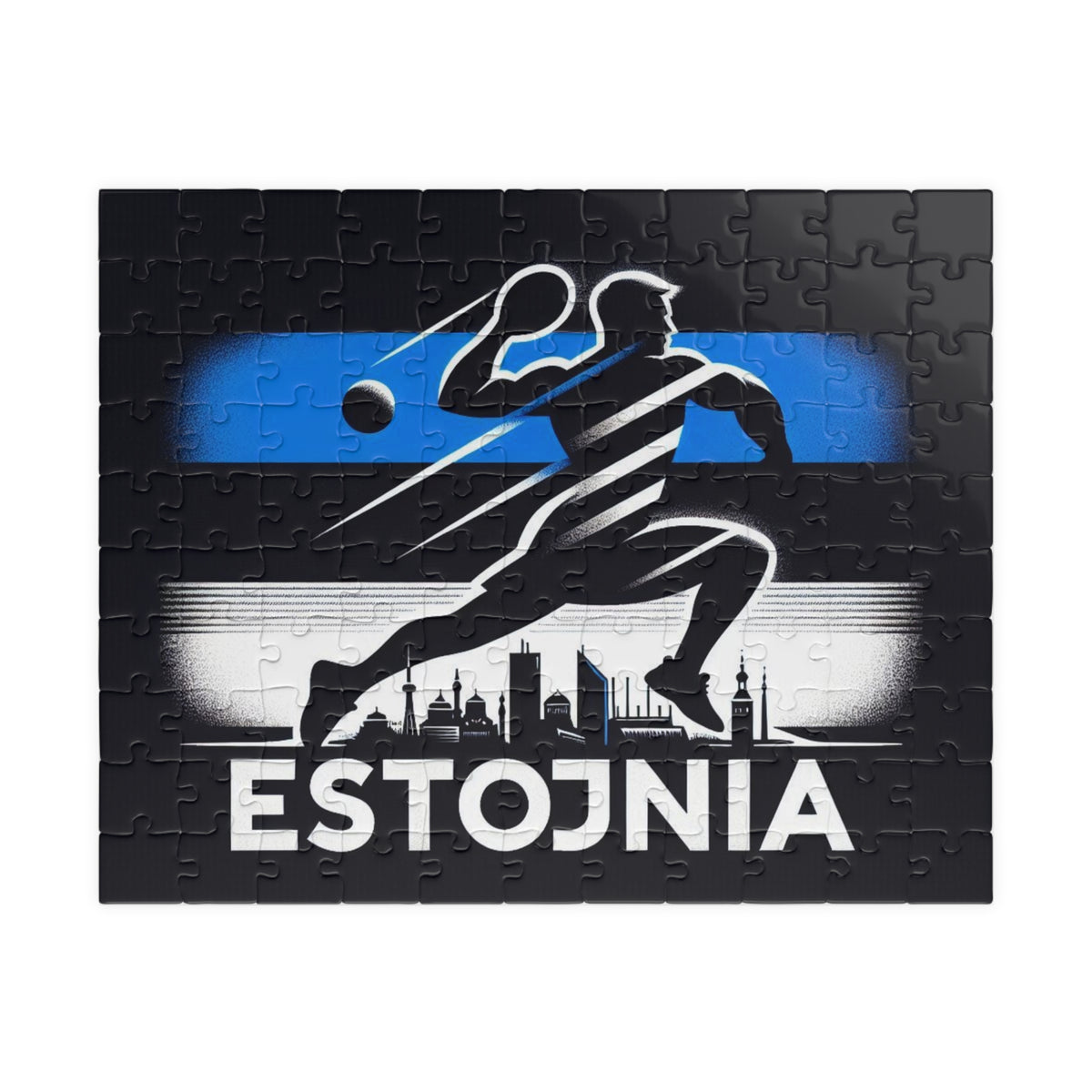 Flag Village Estonia Sporting Flag Jigsaw Puzzle
