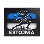 Flag Village Estonia Sporting Flag Jigsaw Puzzle