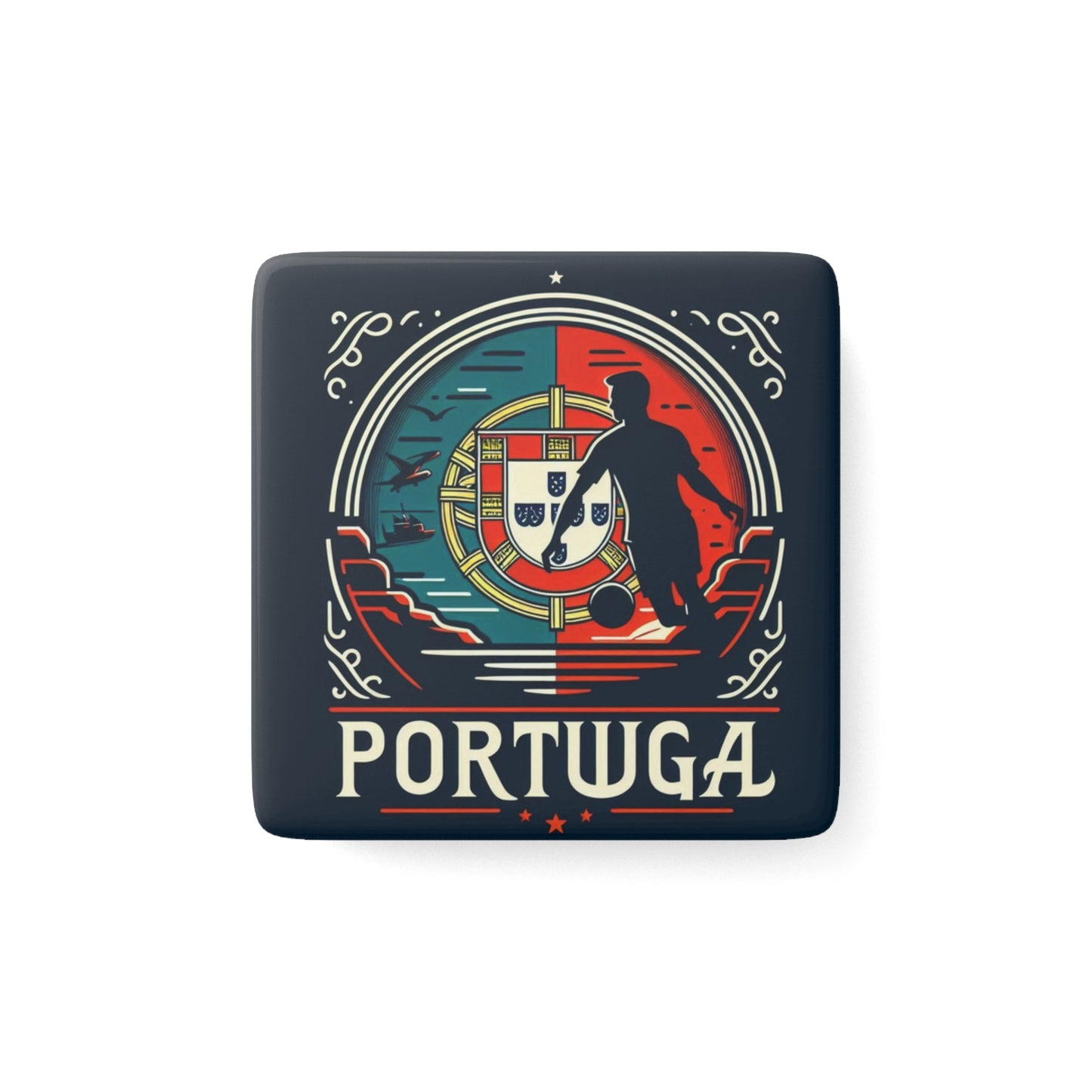 Flag Village Portugal Flag Sporting Porcelain Magnet, Square PRT0005